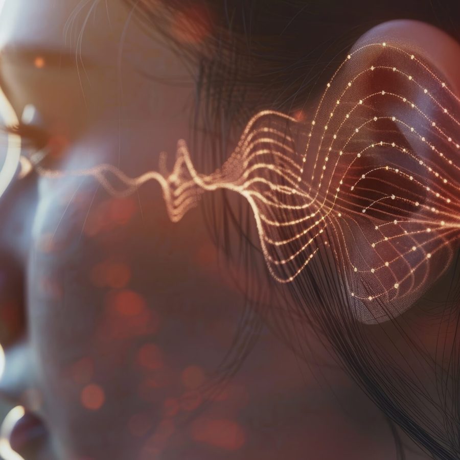 Diagram showing the impact of loud noise on hearing and potential noise-induced deafness